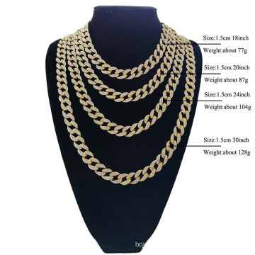 Shangjie OEM liga cubana de 18k colar de diamante de diamante de ouro de colar de jóias de ouro cheio de ouro